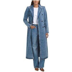 AVEC LES FILLES Structured Double Breasted Denim Coat
